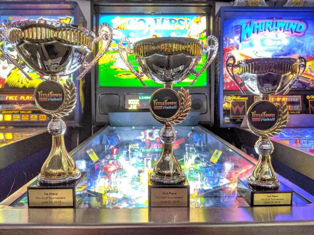 Trophies for Pinball Tournament in Green Bay, WI
