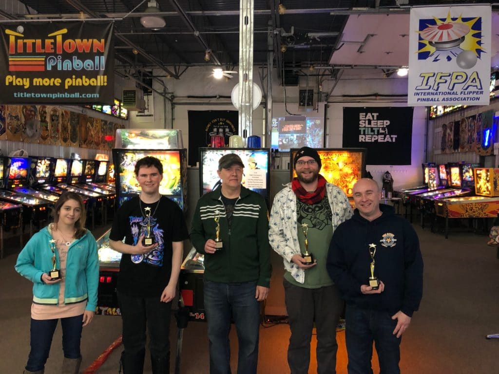 New Years Launch Party Pinball Tournament Winners Green Bay, WI