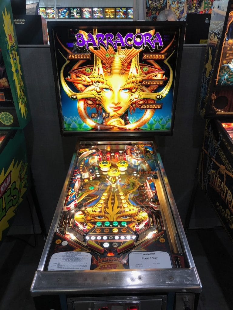 Barracora pinball machine in Green Bay arcade