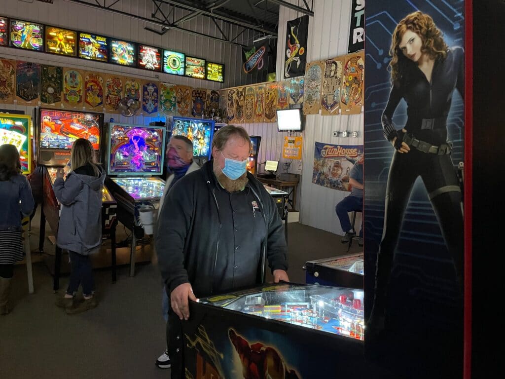 Bill Vandeneng playing Iron Man Pinball Machine