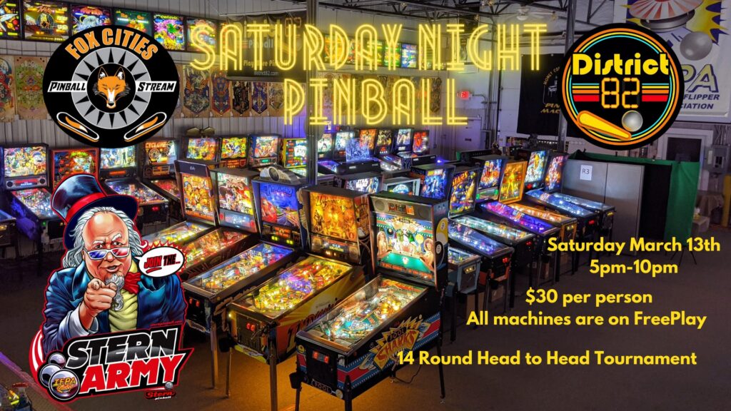 Saturday Night Pinball Tournament Green Bay, WI