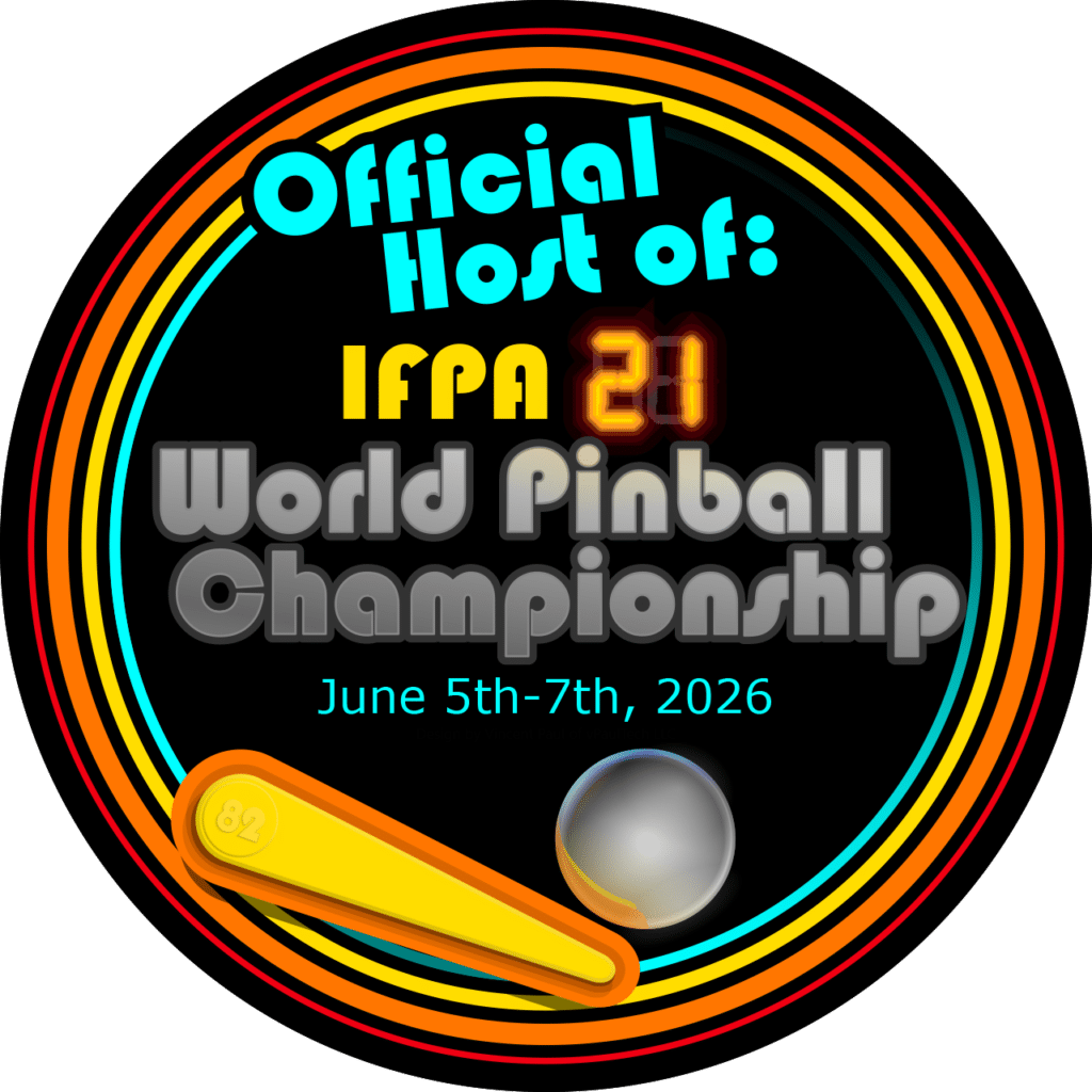 IFPA 21 World Pinball Championship 2026 location at District 82 Pinball in dePere, WI near Green Bay.