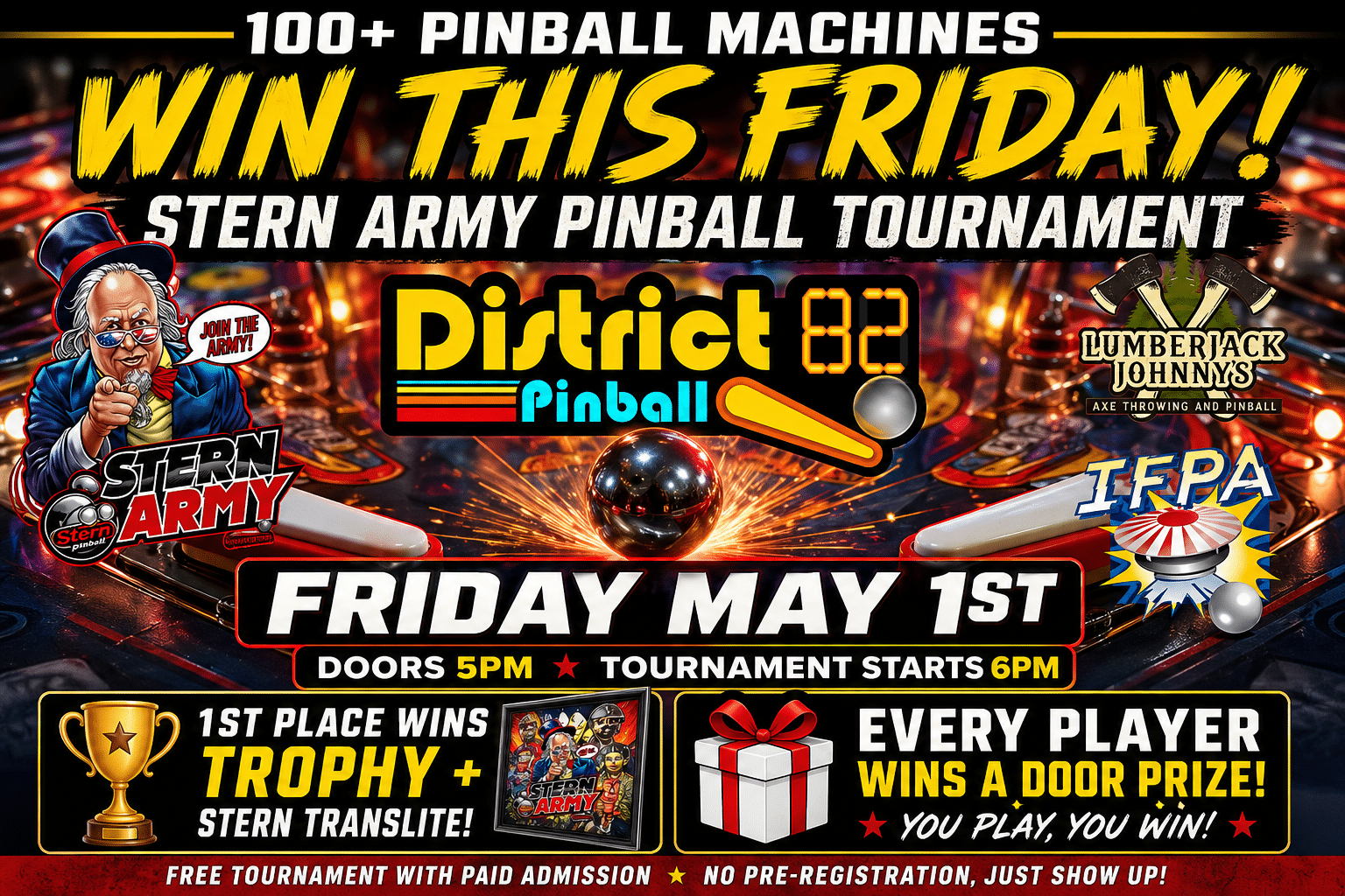 Stern Army pinball tournament